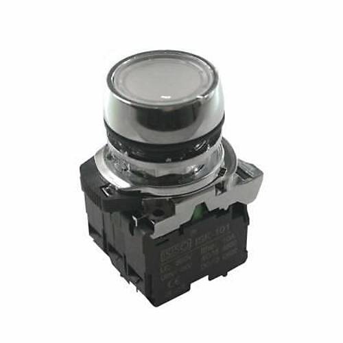 ISM-BW31B5 24V Ikl Yayl Metal Buton - Beyaz