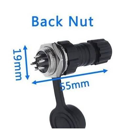 GX-16 6-Pin Su Geirmez Mike Konnektr - Panel Tipi