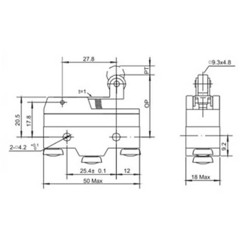 Gwest AZ-15GW22-B Ksa Metal Makaral Mikro Switch 15A 1NO + 1NC