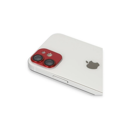 Newface iPhone 11 Pers Alminyum Kamera Lens - Krmz