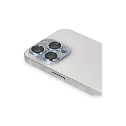 Newface iPhone 13 Pro Max Pers Alminyum Kamera Lens - Sierra Blue
