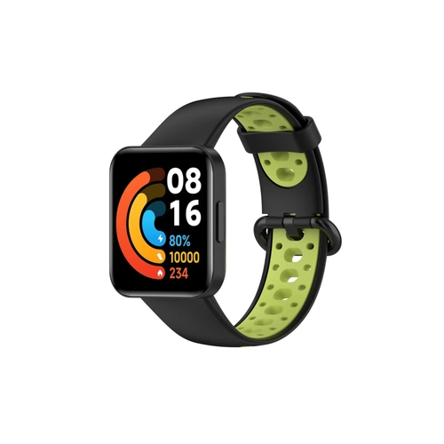 Newface Xiaomi Redmi Watch 2 Spor Delikli Kordon - Siyah-Yeil