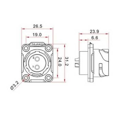 YM-20-J12SX-02-401 12-Pin Su Geirmez Konnektr - Dii