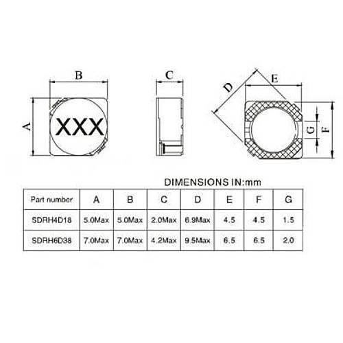 6D38 4.7UH SMD Bobin