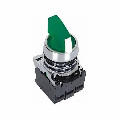 ISM-BK133B5 24V Metal Yeil Ikl Mandal Buton 1-0-2