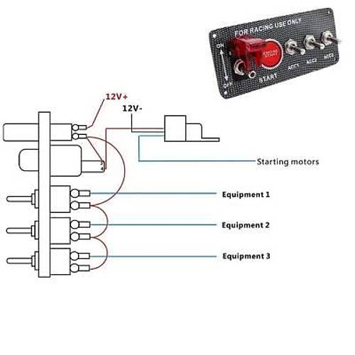 4'l ON-OFF Toggle Switch Panel - Motor Start Butonlu