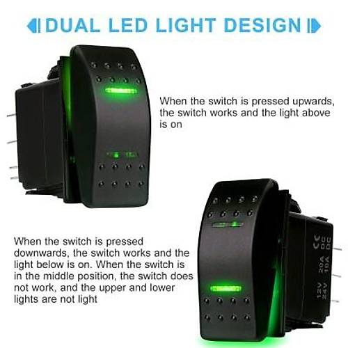 ON-OFF Yeil Ikl Anahtar 5-Pin 12V-24V