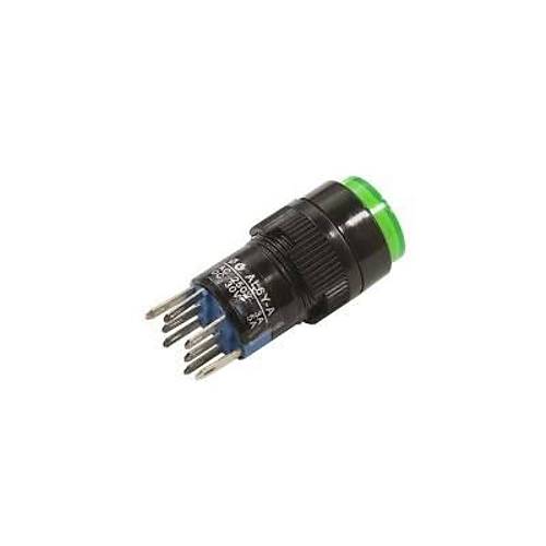 AL6Y-A 16mm 5V Yeil Anahtarl Buton