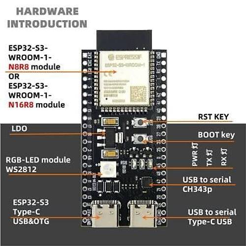 YD-ESP32-S3 Wi-Fi Bluetooth Gelitirme Kart