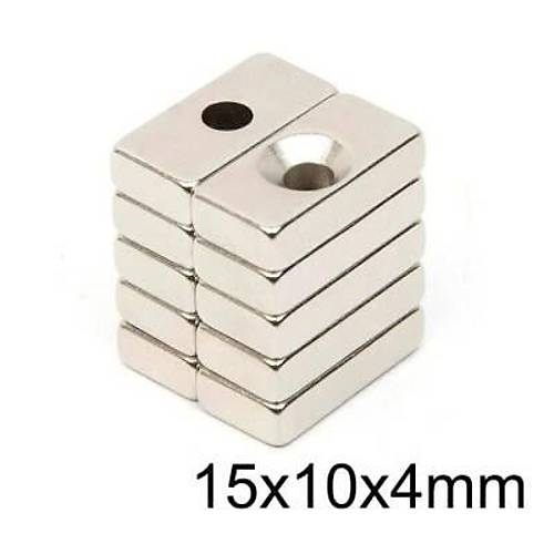 15X10x4-4mm Hava Delikli Neodyum Gl Mknats - Neodim Magnet