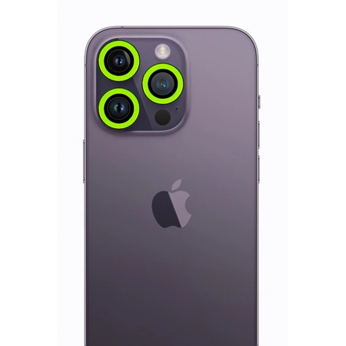 Newface iPhone 12 Pro Max Neon Fosforlu Kamera Lens - Yeil