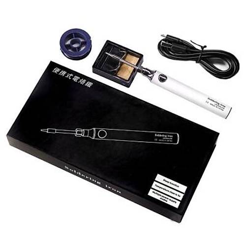 USB 5V 8W USB Beyaz Kalem Havya Seti - Scaklk Ayarl Mod Seimli