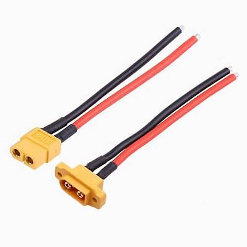 XT60E Dişi-Erkek Lipo Pil Şarj Kablosu Seti 10cm