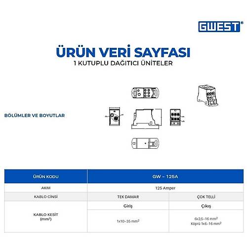 Gwest GW-125A Tek Kutuplu 125A Girili Datc nite