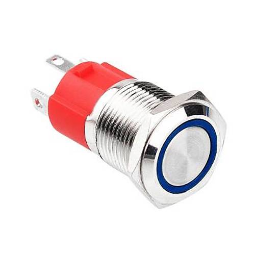 16D-P1-E 16mm Dz Yayl Ikl Metal Buton - Mavi
