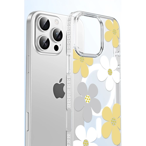 Joko Apple iPhone 14 Floral Magsafe Kapak - Beyaz