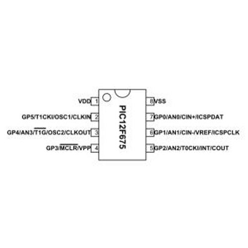 PIC12F675 PDIP-8 8-Bit 20Mhz Mikrodenetleyici