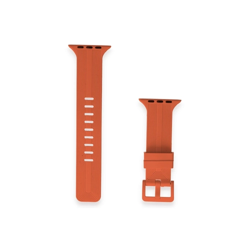 Newface Apple Watch 38mm KR408 izgili Silikon Kordon - Turuncu