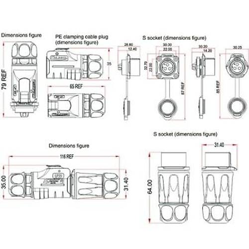 LP-20-C04SX-03-101 4-Pin Su Ge�irmez Konnekt�r - Erkek