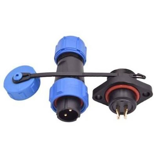 SD13 2 Pin 13mm Su Ge�irmez Konnekt�r Tak�m� - Flan�l� Panel Tipi