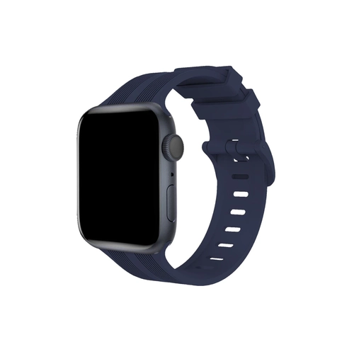 Newface Apple Watch 38mm KR408 izgili Silikon Kordon - Lacivert