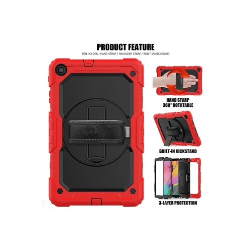 Newface Samsung Galaxy T510 Tab A 10.1 Klf Pars Tablet Kapak - Krmz