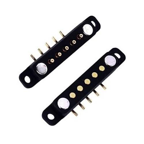5-Pin 2.54mm 90C Pogo Pin Manyetik Konnektr Takm - Kulakl