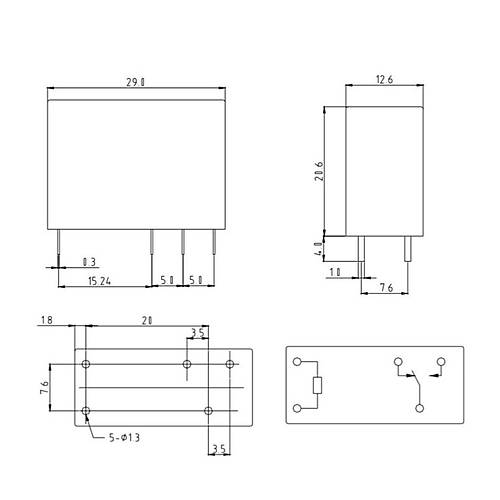12V 10A Tek Kontak Rle - HLS-14F1L-DC12V-C