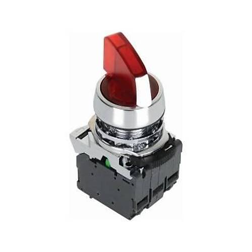 ISM-BK124B5 24V Metal Ikl Mandal Buton - Krmz
