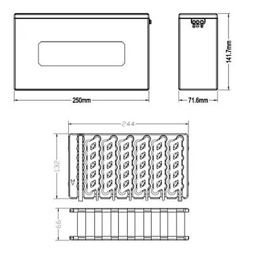 Li-ion 18650 13S 6P 48V 30A 78'li E-Bike Batarya Kutusu Seti - Mavi