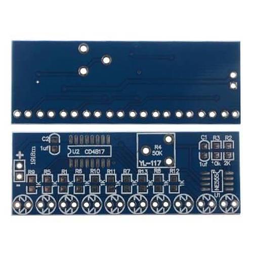 NE555 + CD4017 LED DIY Elektronik Eitim Kiti - Kara imek