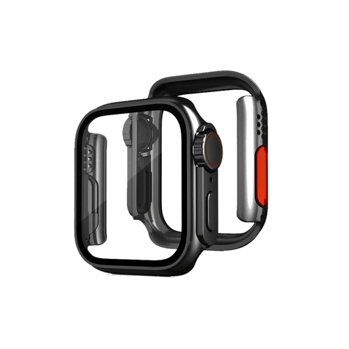 Newface Apple Watch 41mm Watch 49mm Kasa Dntrc ve Ekran Koruyucu - Siyah