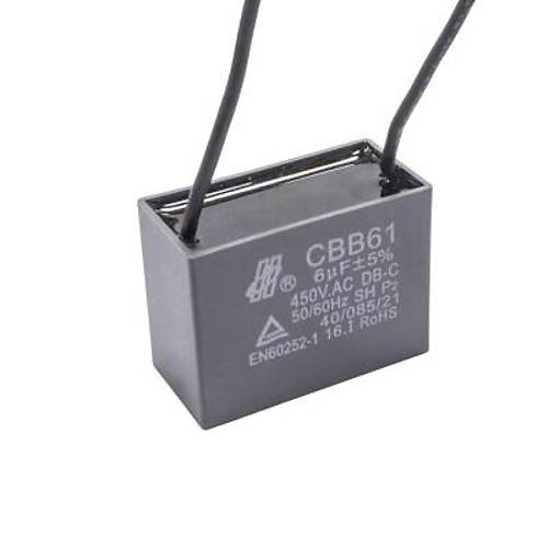 CBB61 6uF 450V Kablolu Kutulu Daimi Kondansatr