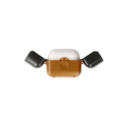 Newface Airpods 3 (3.nesil) Basmal Klf - Kahverengi-Siyah