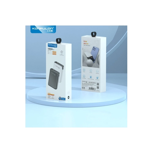 Konfulon A6Q 22.5W Usb 3.0 ve 20W Type-C kl 10.000 mAh PD Powerbank - Beyaz