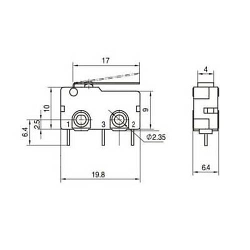 KW4A Micro Switch 3-Pin PCB Tip