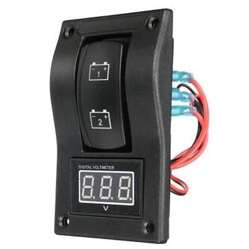 12-24V Ekranl ift Ak Gstergesi ON-OFF-ON Anahtar Voltmetre