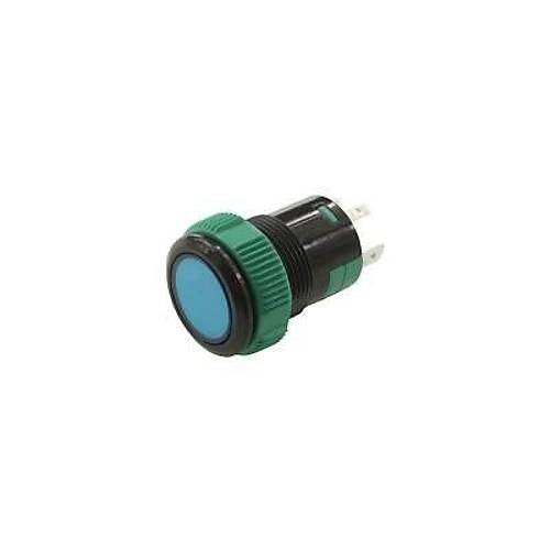 P57 19MM Plastik Ledli Yayl Buton Mavi