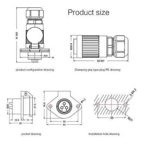 YA-20-J07SX-03-201 7-Pin Su Ge�irmez Konnekt�r - Di�i