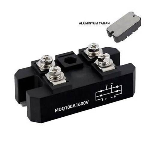 MDQ100-16 100A 1600V Tek Faz Kpr Diyot - Alminyum Plaka