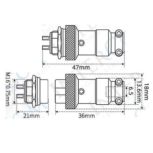 IC-261M 16mm Mayk Dii ase 5P Konnektr