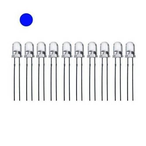 5mm effaf Mavi Led Paketi - 10 Adet