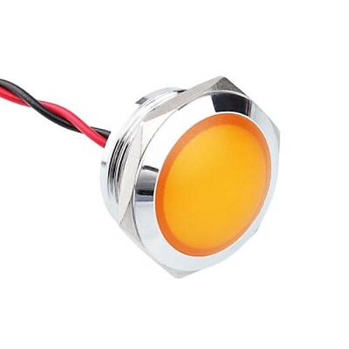 22L-P1 22mm 12-24V Kablolu Metal Sinyal Lambas - Sar