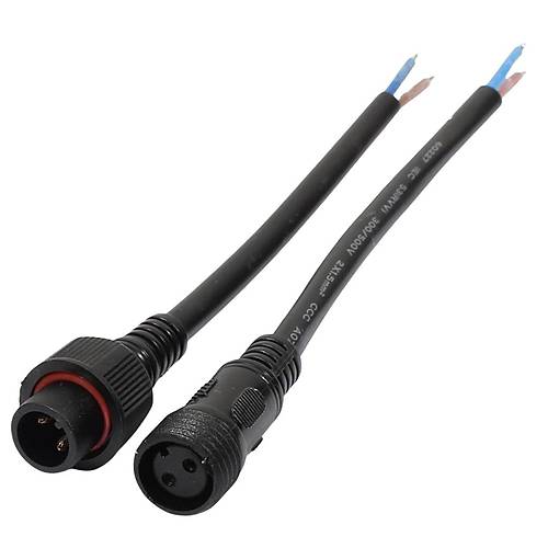 IC266K Kablolu IP67 Konektr Takm 2 Pin Siyah