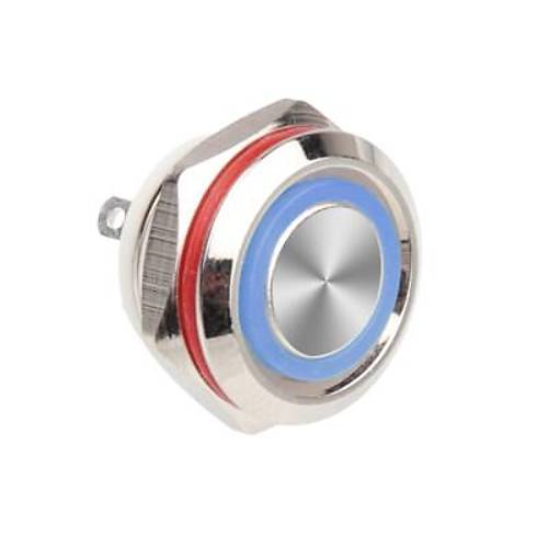 WD12C1-Pin-P1-E 12mm Dz Yayl Ikl Metal Buton - Mavi