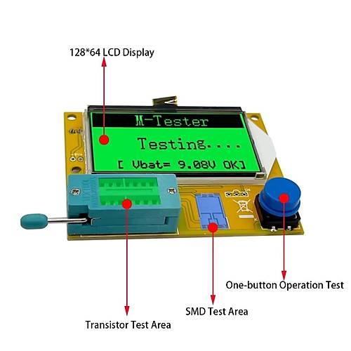 Dijital Transistr Kondansatr Batarya Grafiksel Komponent Test Cihaz LCR-T4