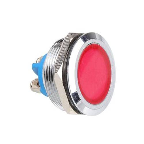 25L-P1 25mm 12-24V Metal Sinyal Lambas - Krmz