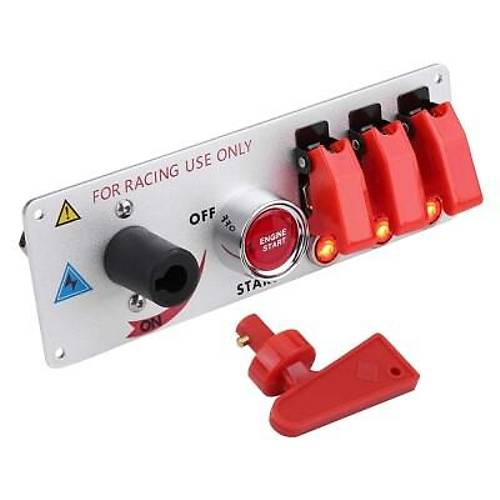 3'l ON-OFF Toggle Switch Panel - Motor Start Butonlu ve Kontak Anahtarl