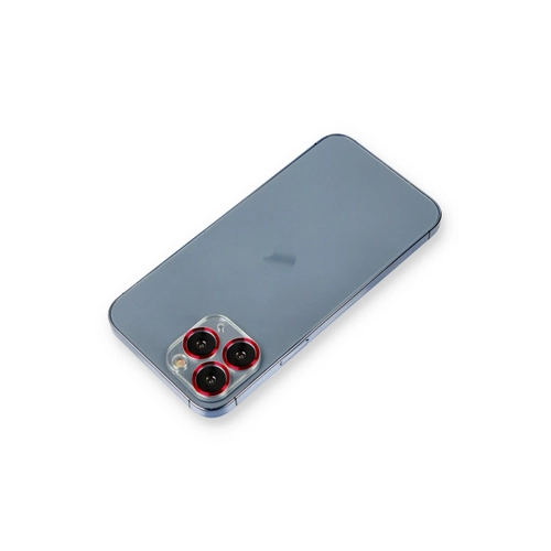 Newface iPhone 11 Pro Metal Kamera Lens Koruma Cam - Krmz