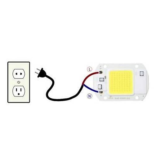 Beyaz 220V Projektr Cob Led 50W Driver ipli